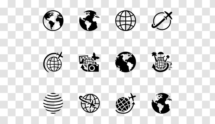 Globe Black And White Earth Clip Art - Logo Transparent PNG