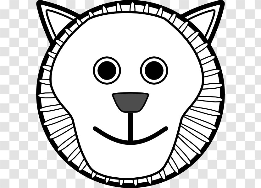 Drawing Line Art Black And White Clip - Head - Picture Of A Lion Face Transparent PNG