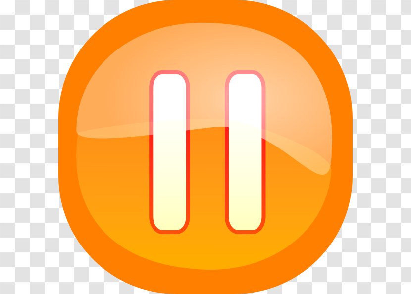 Download Clip Art - Orange - Pause Button Transparent PNG