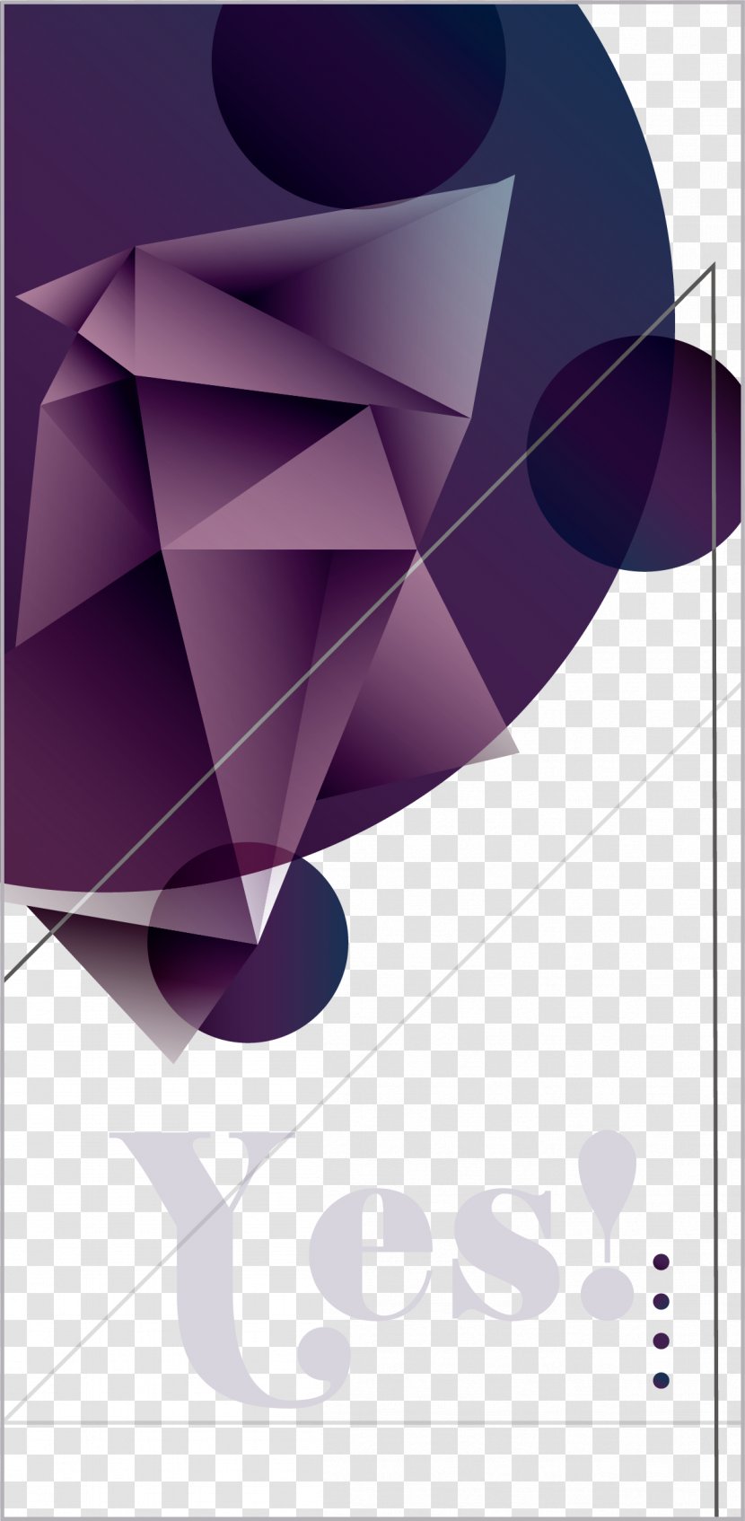 Purple Download - Noble Modern Geometric Decoration Card YES Transparent PNG