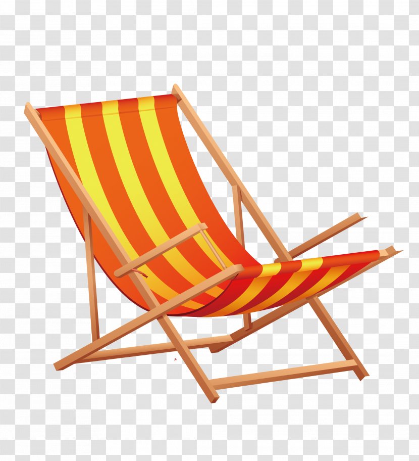 Umbrella Chair Beach Clip Art - Free Content - Red And Yellow Loungers Transparent PNG