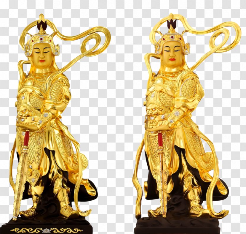 Gold Bronze 01504 Statue Brass - Kwan Yin Transparent PNG