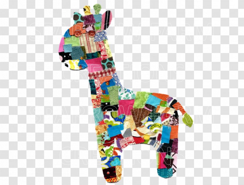 Giraffe Paper Toy Collage Patchwork - Textile Transparent PNG