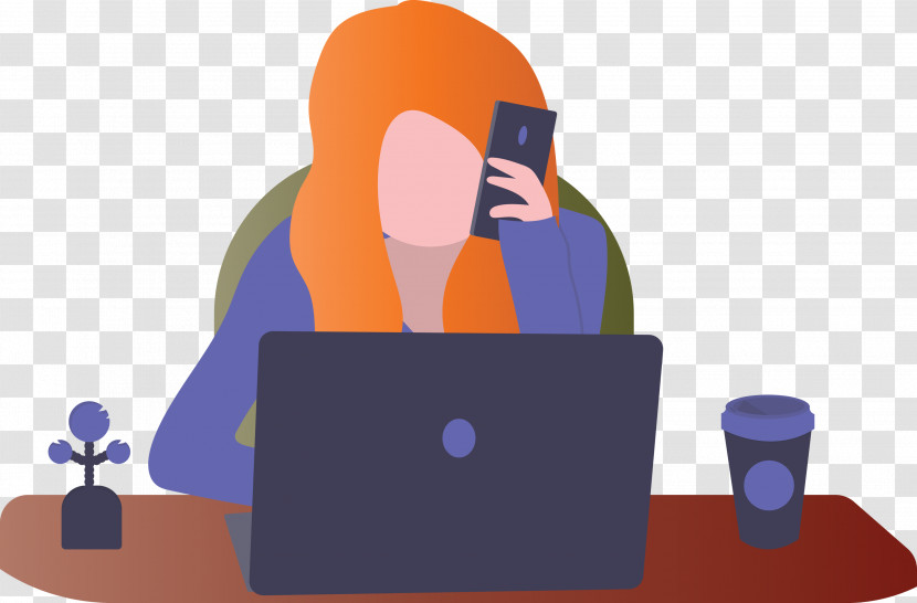 Working Woman Woman Working At Desk Transparent PNG