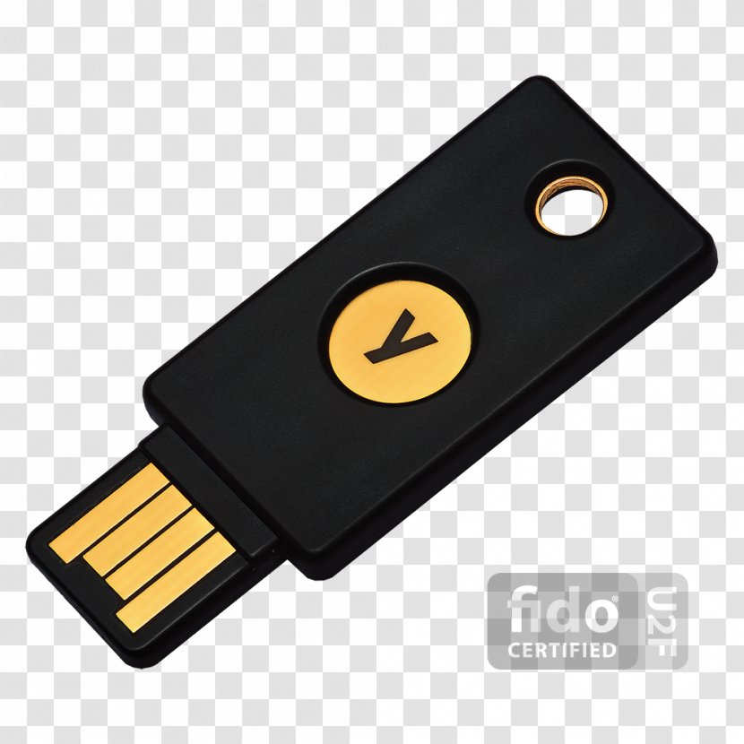 Security Token YubiKey Universal 2nd Factor Multi-factor Authentication One-time Password - Android - USB Transparent PNG
