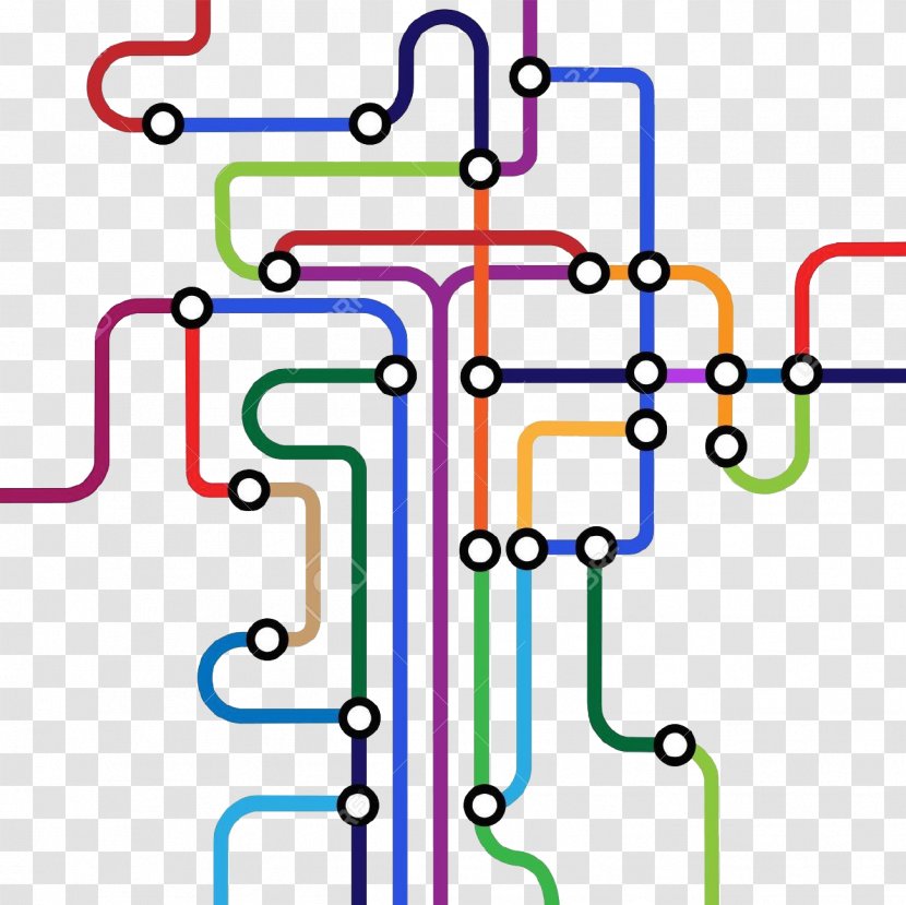 Rapid Transit Map - Royaltyfree - Subway Transparent PNG