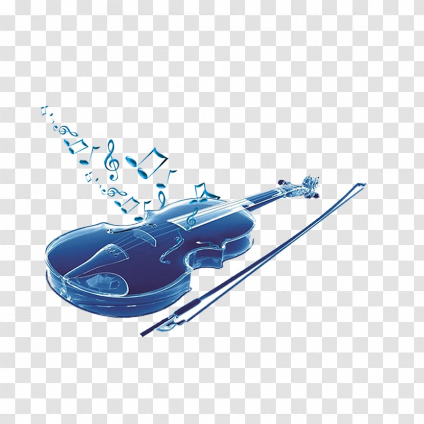 Blue Violin - Watercolor - Tree Transparent PNG