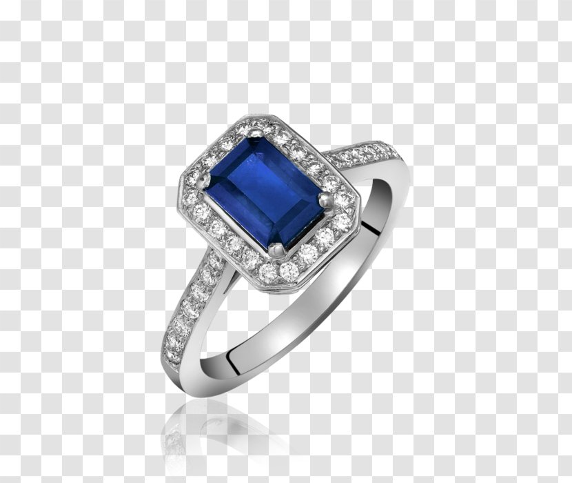 Engagement Ring Diamond Sapphire Jewellery - Gold Transparent PNG