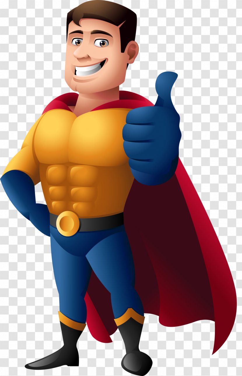 Superman Cartoon Comics Superhero - Standing - Cape Transparent PNG