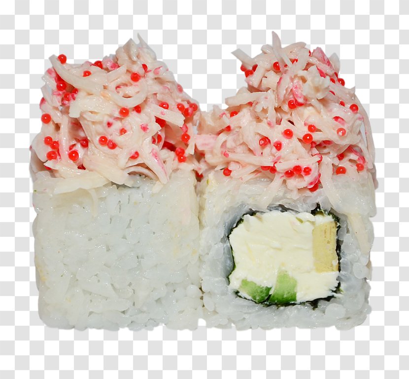 California Roll Sushi Tobiko Japanese Cuisine Crab Stick - Cream Transparent PNG