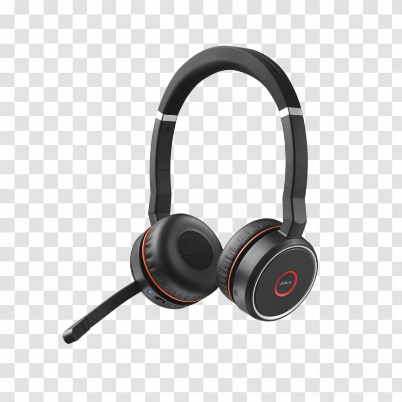 Jabra Evolve 75 UC Stereo Headset Active Noise Control Wireless - Audio Equipment - Headphones Transparent PNG