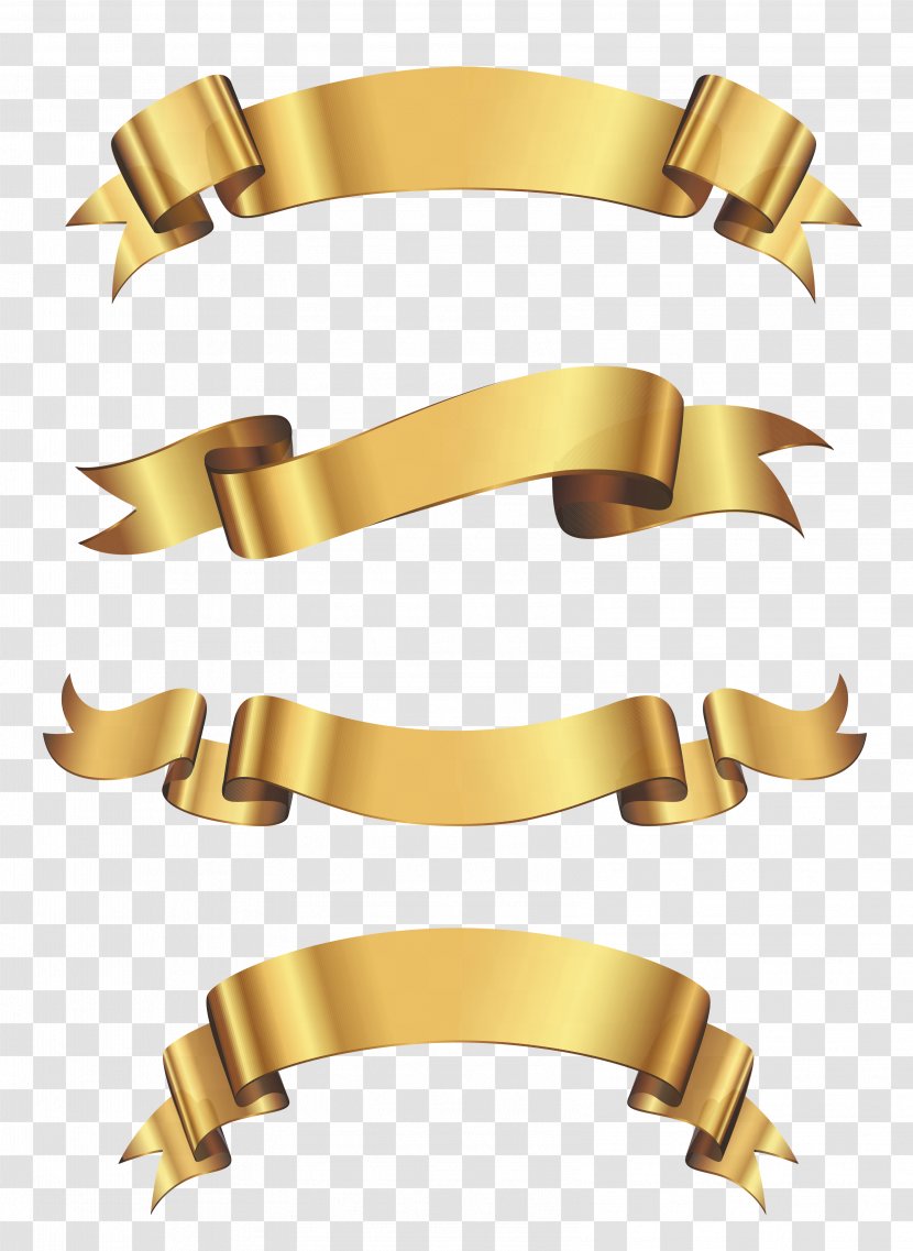 Borders And Frames Ribbon Gold Clip Art - Red - Banner Cliparts Transparent PNG