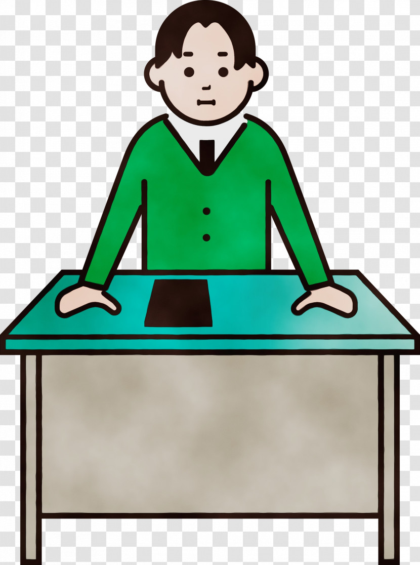 Cartoon Sitting Furniture Green Line Transparent PNG
