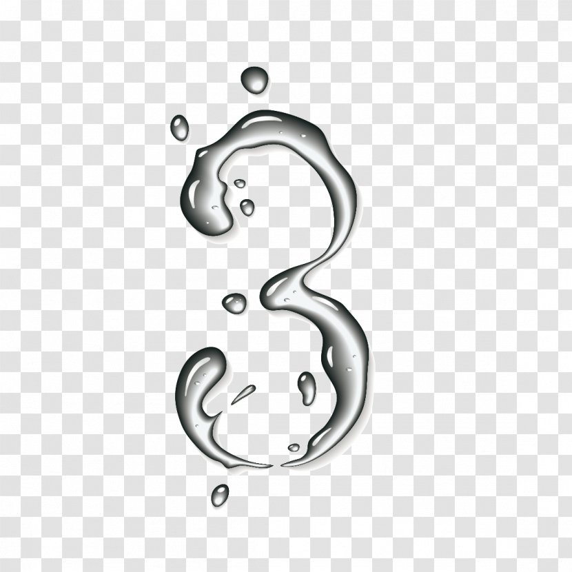 Numerical Digit Arabic Numerals Drop - Gray Glass Water Droplets Transparent PNG