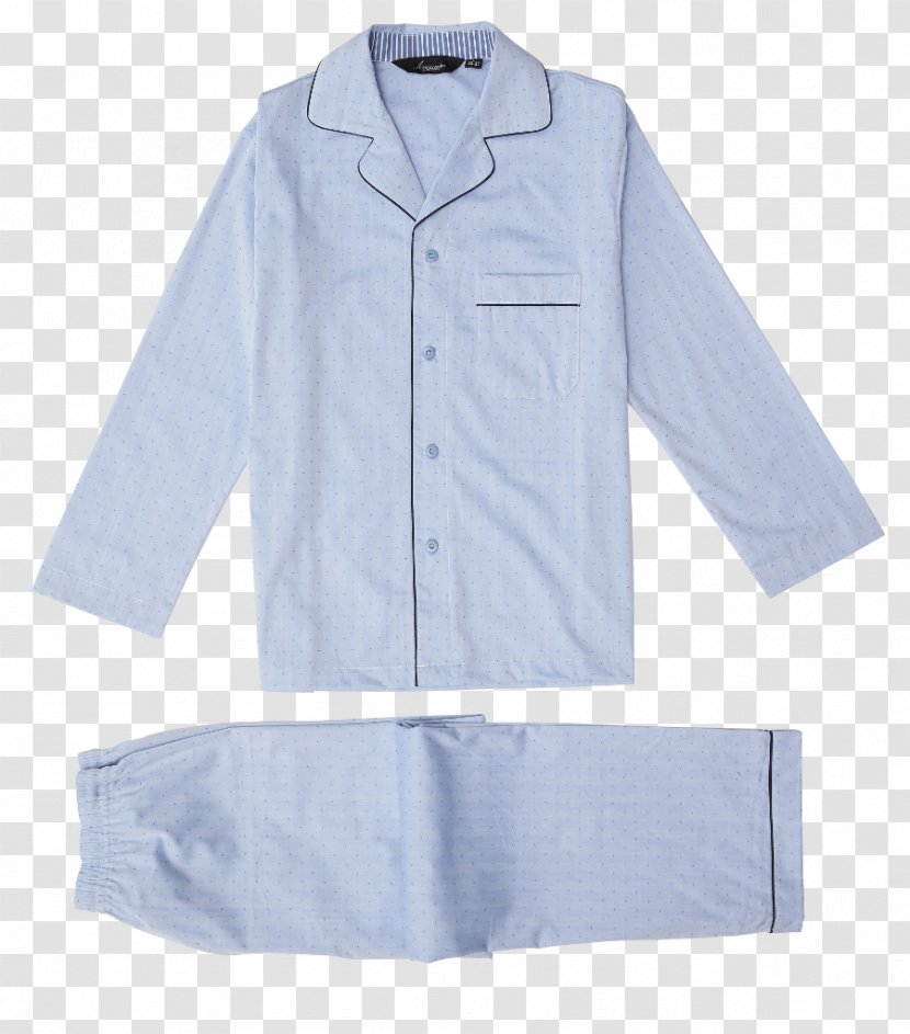 Dress Shirt Pajamas Bathrobe Sleeve Cotton - Satin - Neck Design With Piping And Button Transparent PNG