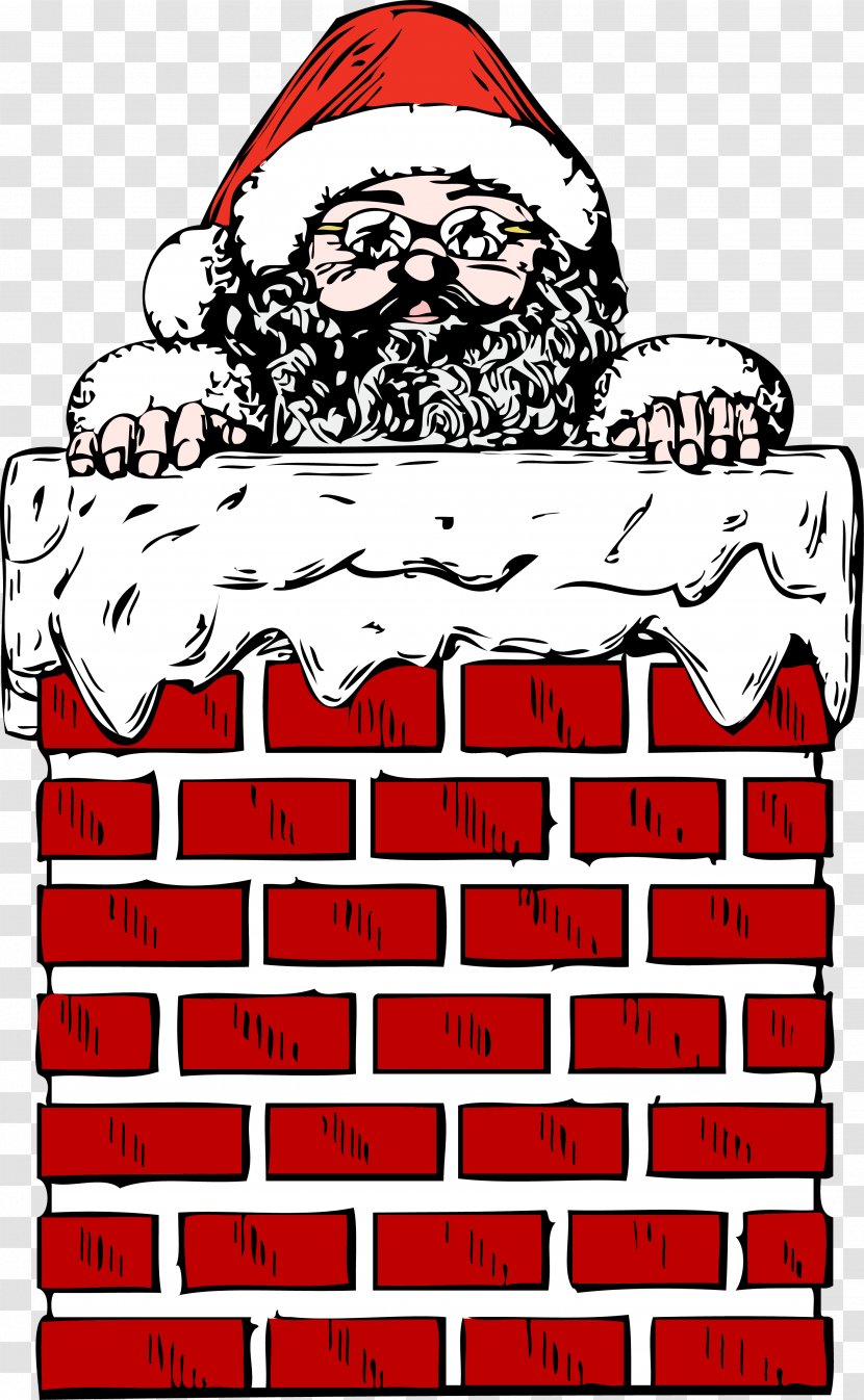 Santa Claus Chimney Christmas Fireplace Clip Art - Sweep - Vector Transparent PNG
