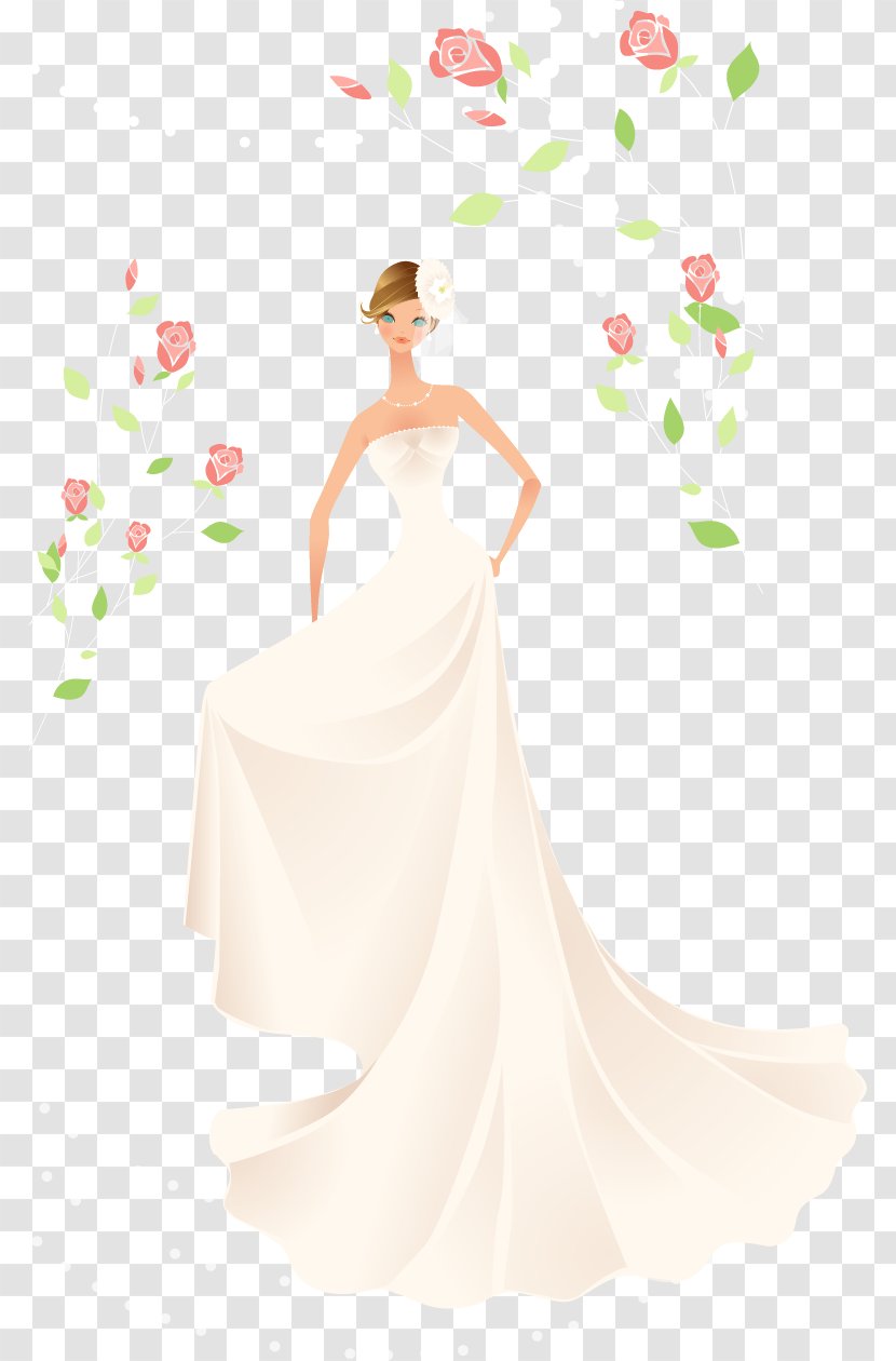Wedding Elements Vector Background - Silhouette - Watercolor Transparent PNG