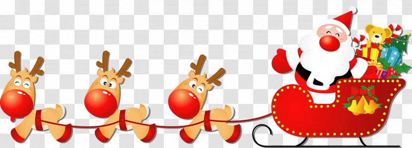 Santa Claus's Reindeer Sled Christmas - Ornament - Sale Sticker Transparent PNG