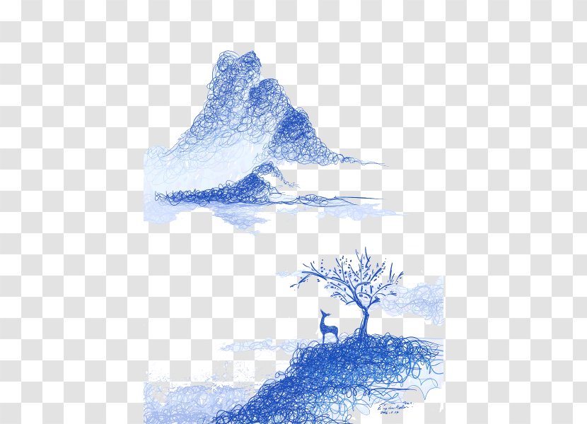 Art Illustration - Elevation - Blue Mountain Transparent PNG