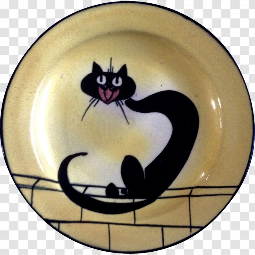 Whiskers Cat Tableware - Black - Pottery Transparent PNG