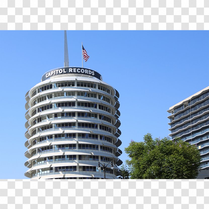 Capitol Records Building Beverly Hills Hollywood Bowl And Vine - Sky Transparent PNG