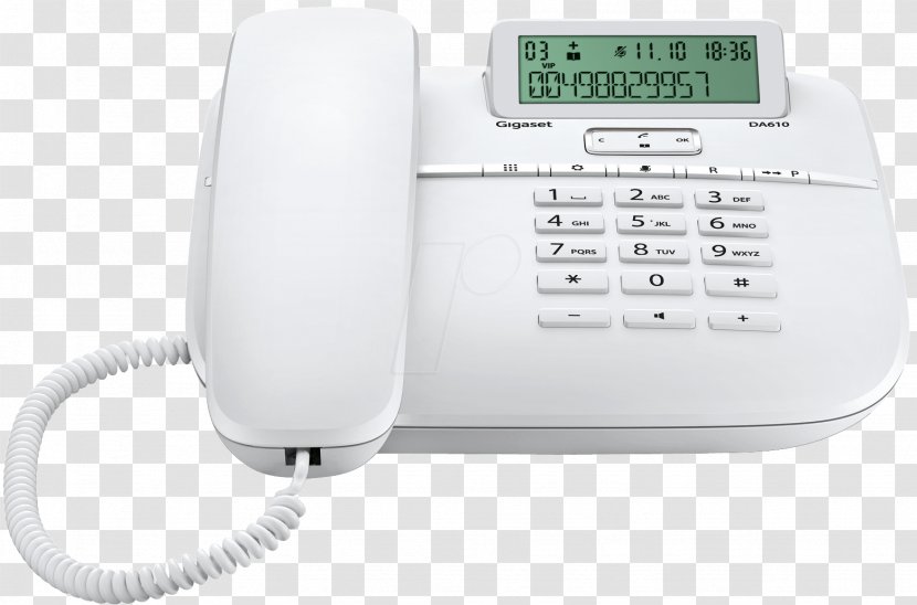 Gigaset DA610 Telephone Communications Home & Business Phones Analog Signal - Corded Phone - Cord Transparent PNG
