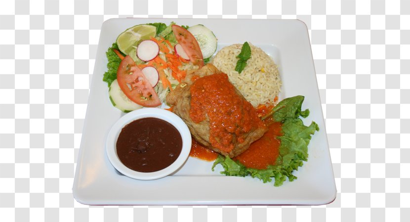 Asian Cuisine Plate Lunch Food Recipe - Frying - Chili Rellenos Transparent PNG