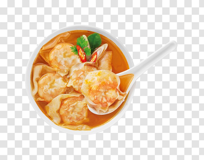 Wonton Tom Yum Thai Cuisine Spring Roll Caridea - Water - Shrimp Transparent PNG