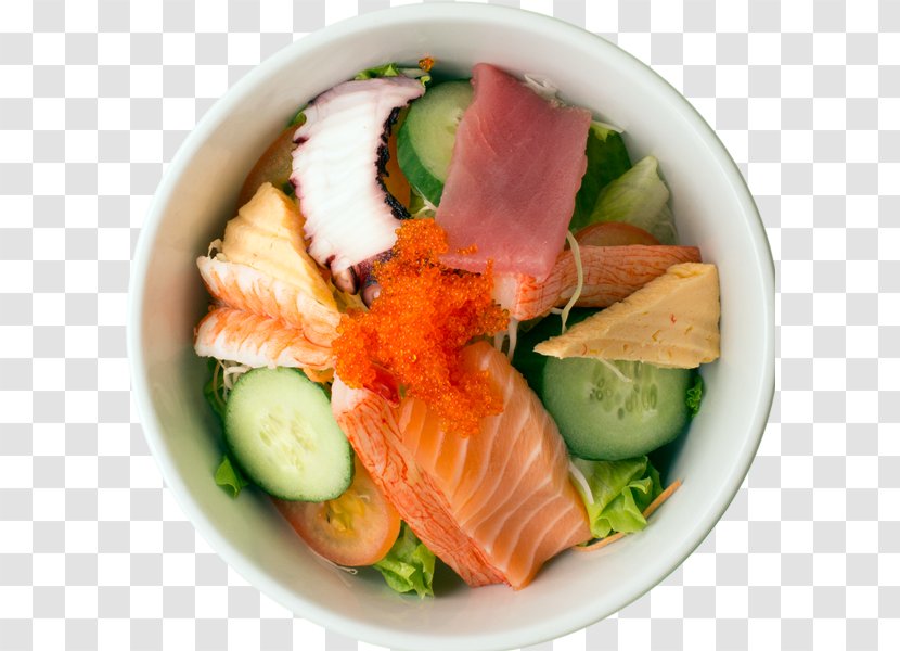 Japanese Cuisine Sashimi Smoked Salmon Asian Avocado Salad - Leaf Vegetable Transparent PNG