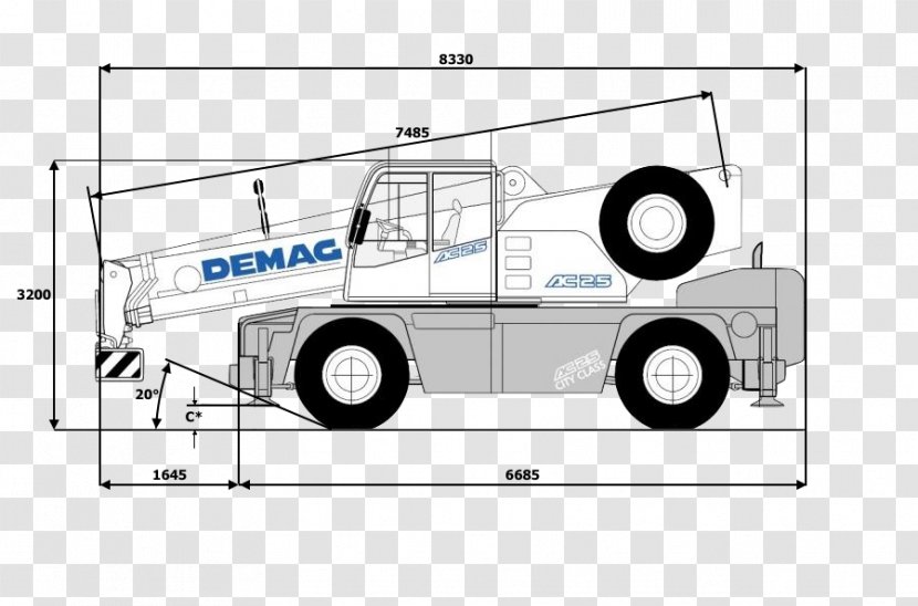 Demag Mobile Crane Terex Car - Engineering Transparent PNG
