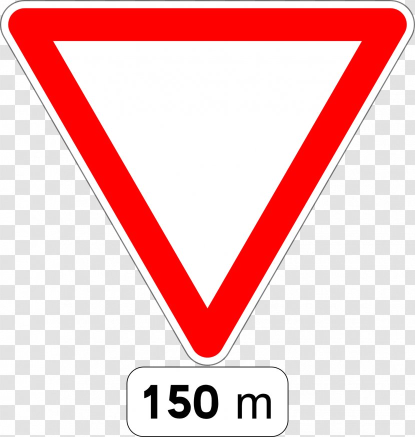 Car Traffic Sign Yield Road - Signs In France - Fig Transparent PNG
