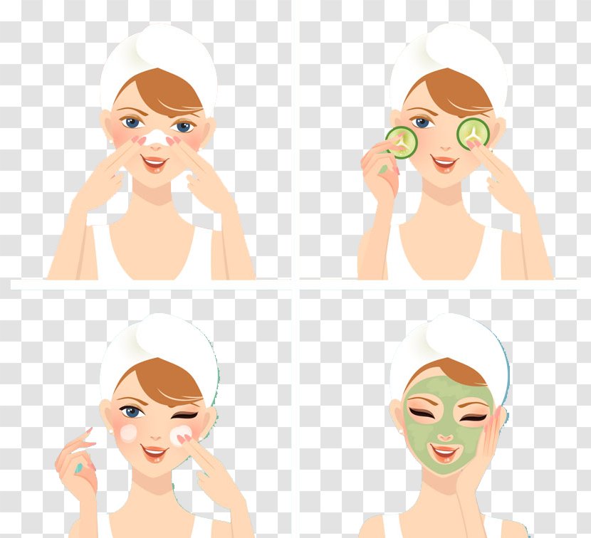 Mask Computer Software - Forehead - 4 Beauty Woman Design Vector Material Transparent PNG