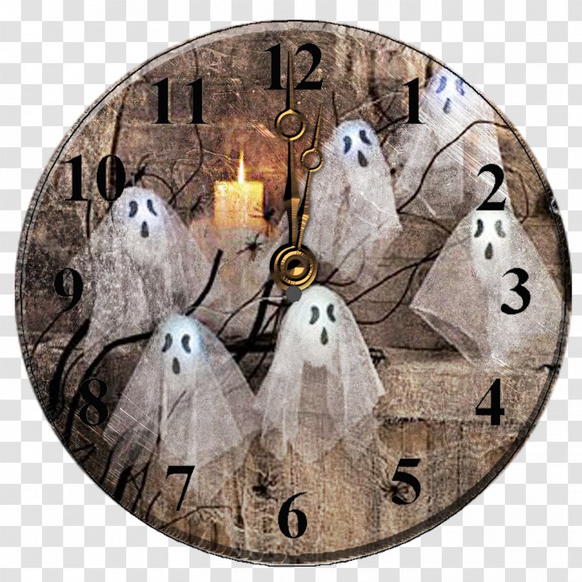Ghost Halloween - Wall Clock - Watch Transparent PNG