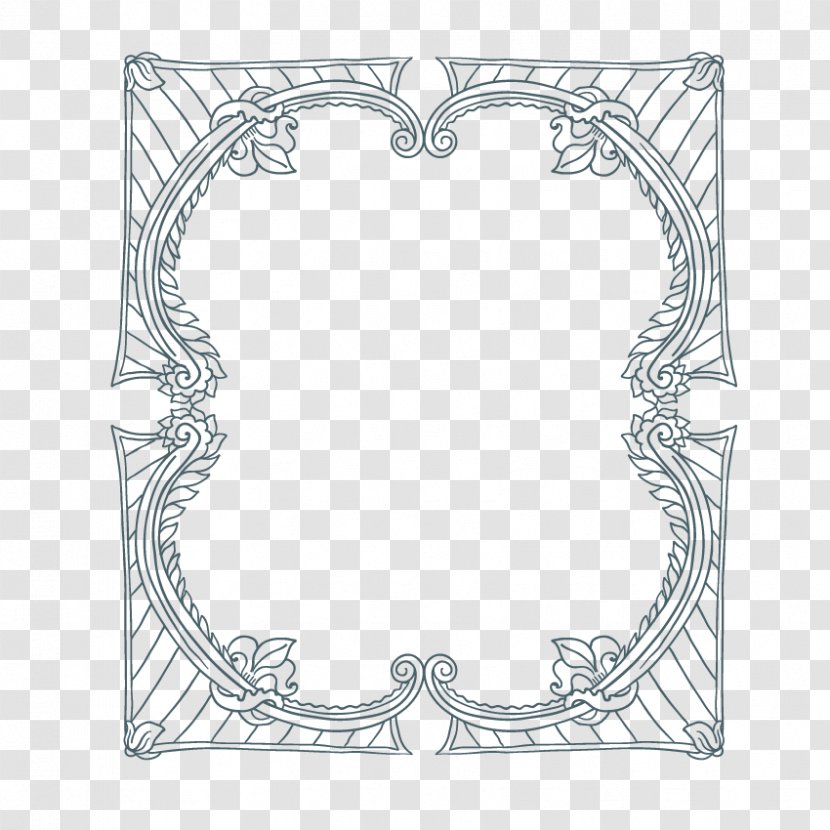 Picture Frame - Black And White - Blue Transparent PNG