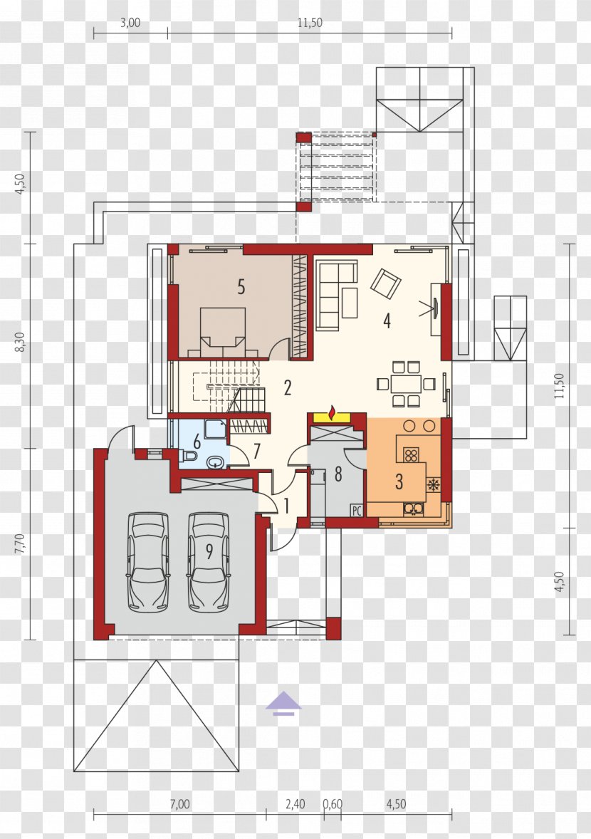 Floor Plan House Square Meter Garage Transparent PNG