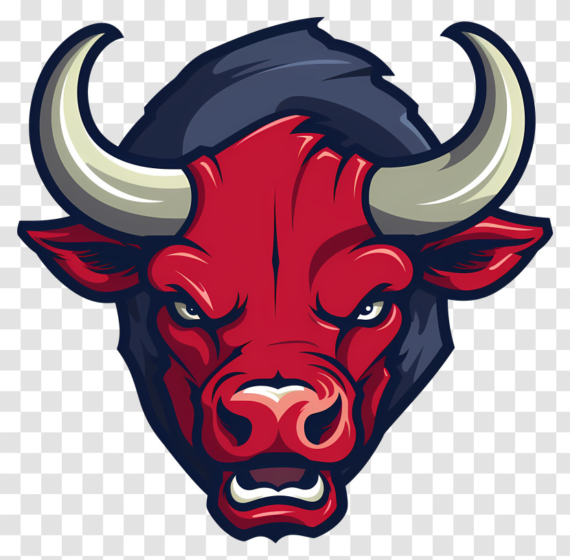 Bull - Fierce Red Bull Logo Design Transparent PNG