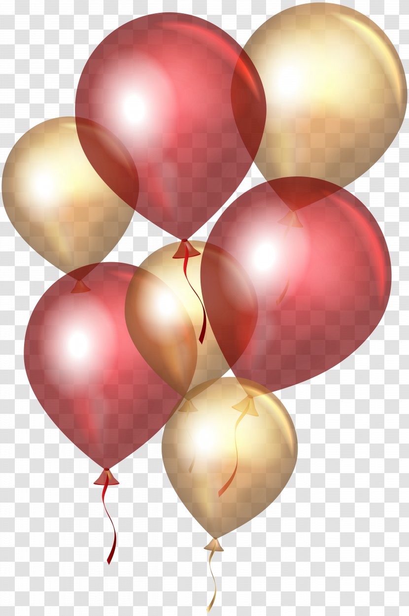 Balloon Gold Clip Art - Red - Transparent Balloons Transparent PNG