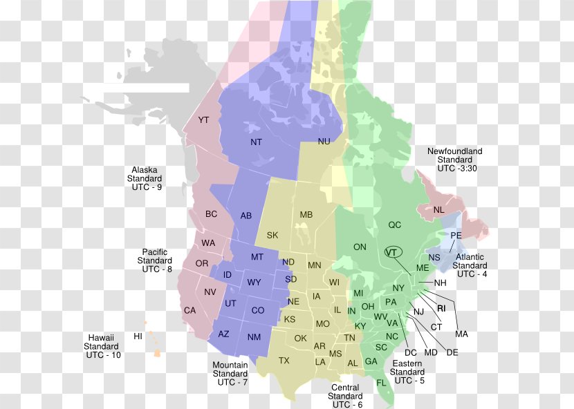 Canada Atlantic Time Zone Newfoundland Map - Standard - Cartogrpahy Transparent PNG
