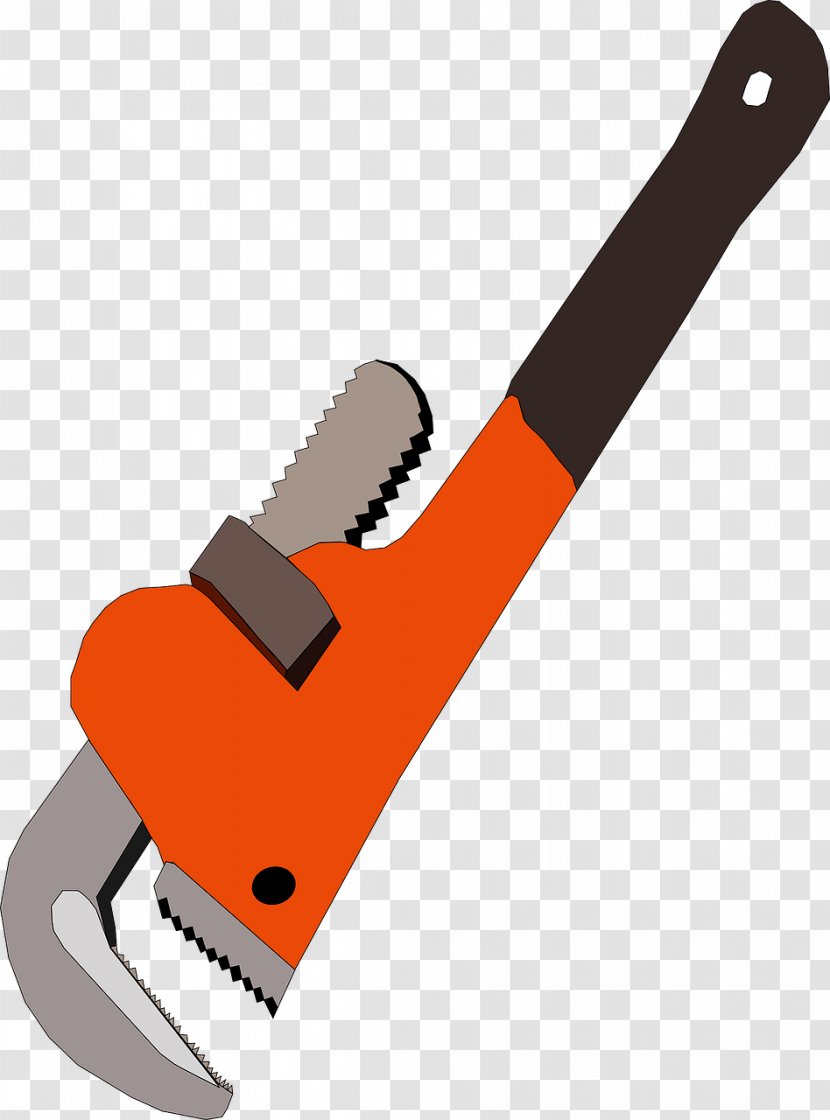 Hand Tool Pipe Wrench Adjustable Spanner Plumber - Torque - Orange Multifunction Transparent PNG