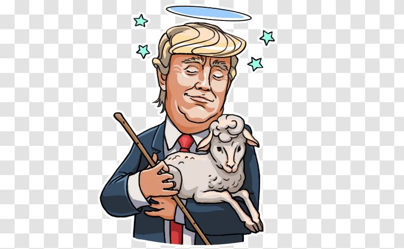 Donald Trump Sticker Telegram Еврейские анекдоты Messaging Apps - Finger Transparent PNG