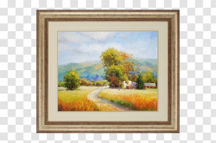 Watercolor Painting Oil Art Picture Frames - Realism - Road Scenery Transparent PNG