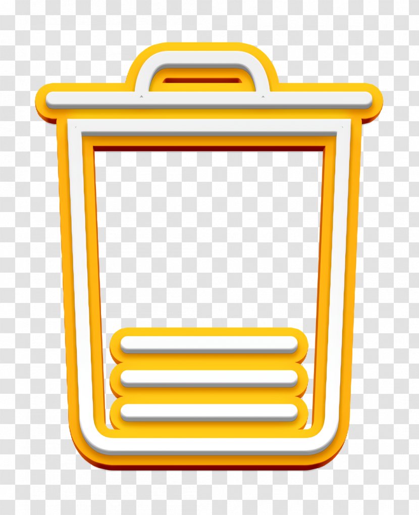 Essential Set Icon Trash - Yellow Transparent PNG