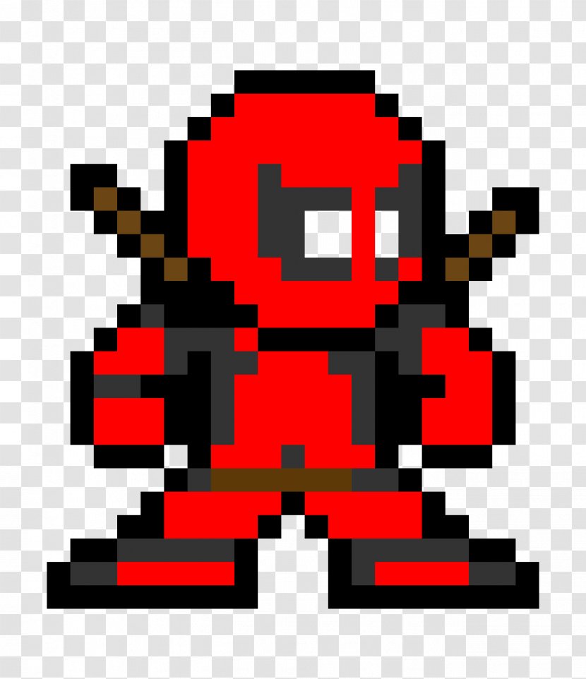 Deadpool Deathstroke Pixel Art Drawing - Brand - 8 Ball Pool Transparent PNG