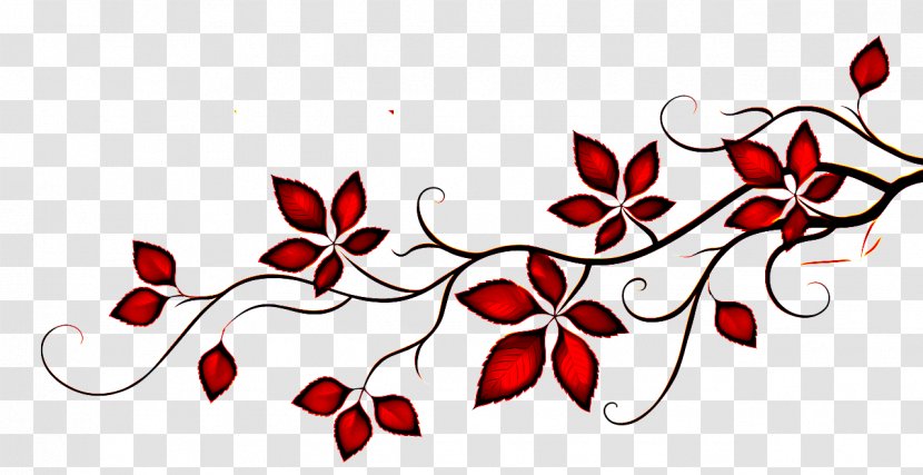 Floral Design - Red - Leaf Transparent PNG