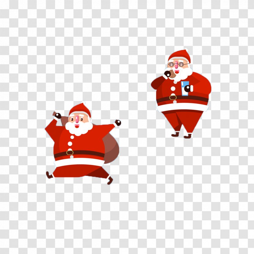 Santa Claus Clip Art - Christmas Ornament - Free Cartoon Pull Two Transparent PNG