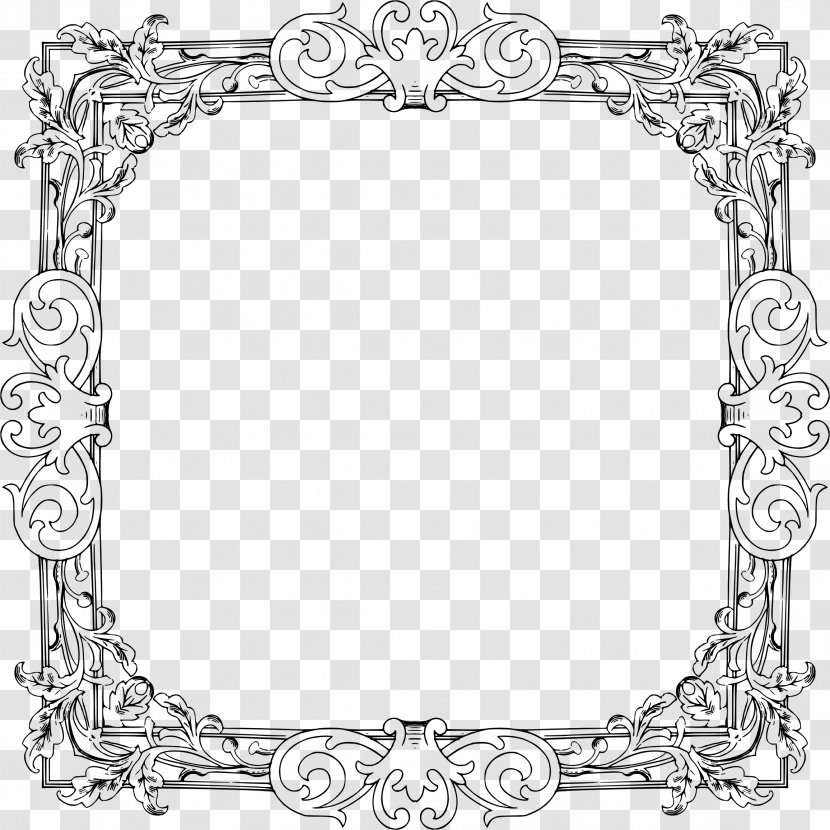 Picture Frames Photography Clip Art - Silver - Floral Frame Transparent PNG