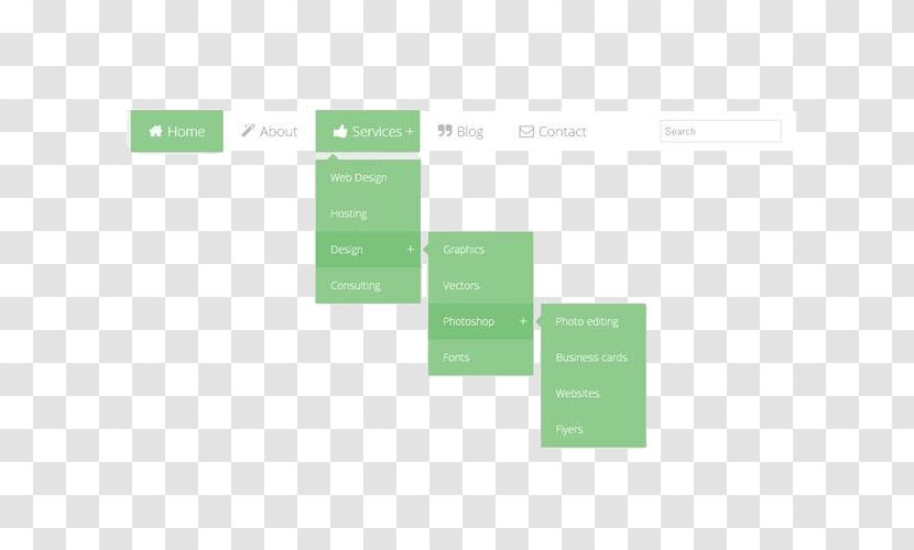 Menu Graphic Design CSS3 - Triangle - Clean And Simple Style Navigation Transparent PNG