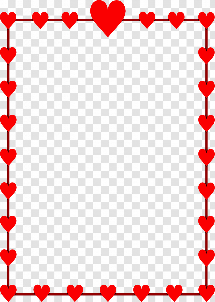 Red Heart Line Rectangle Transparent PNG