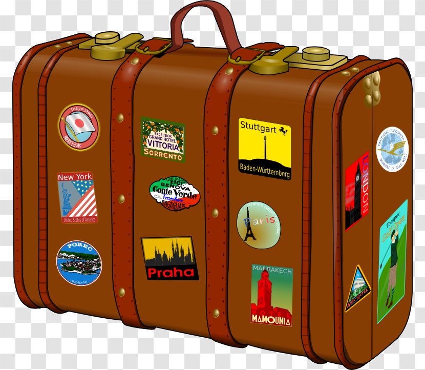 Suitcase Travel Baggage Sticker - Decal Transparent PNG