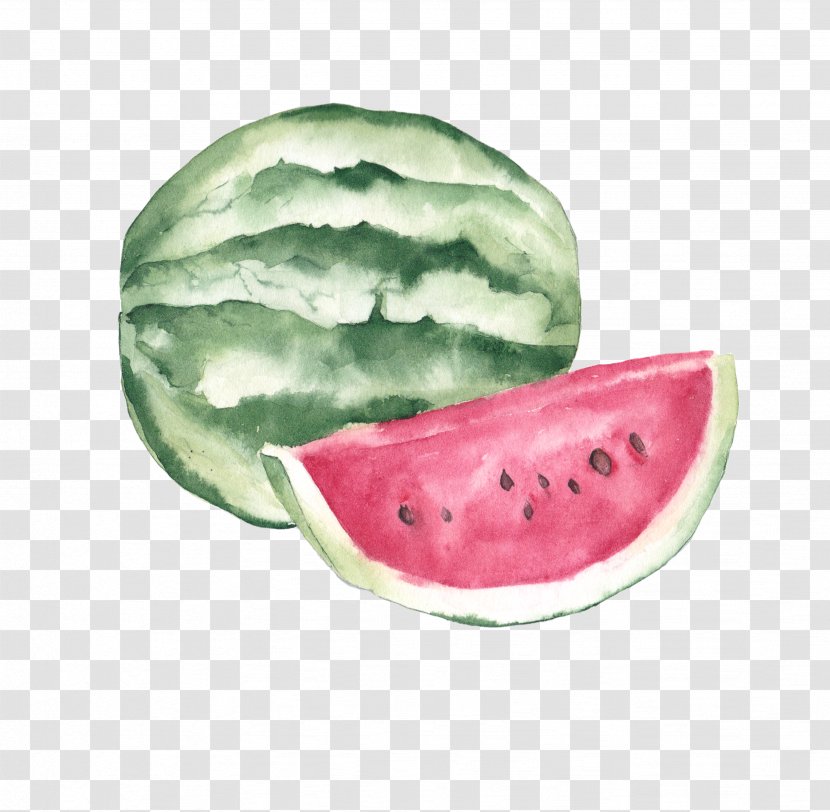 Watercolor Painting Fruit Poster Illustration - Color - Watermelon Transparent PNG